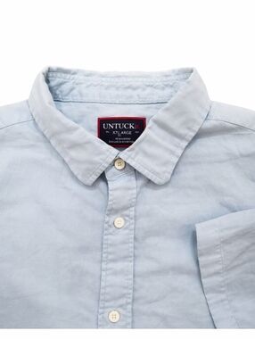 UNTUCKit Light Blue Button Down Shirt Mens XXL Short Sleeve Casual 2XL Cotton